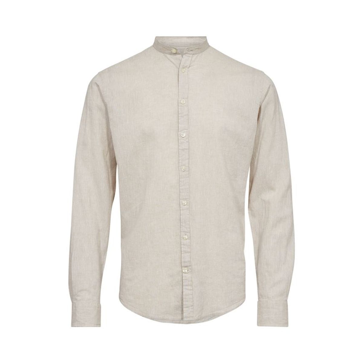 China collar linen l/s shirt