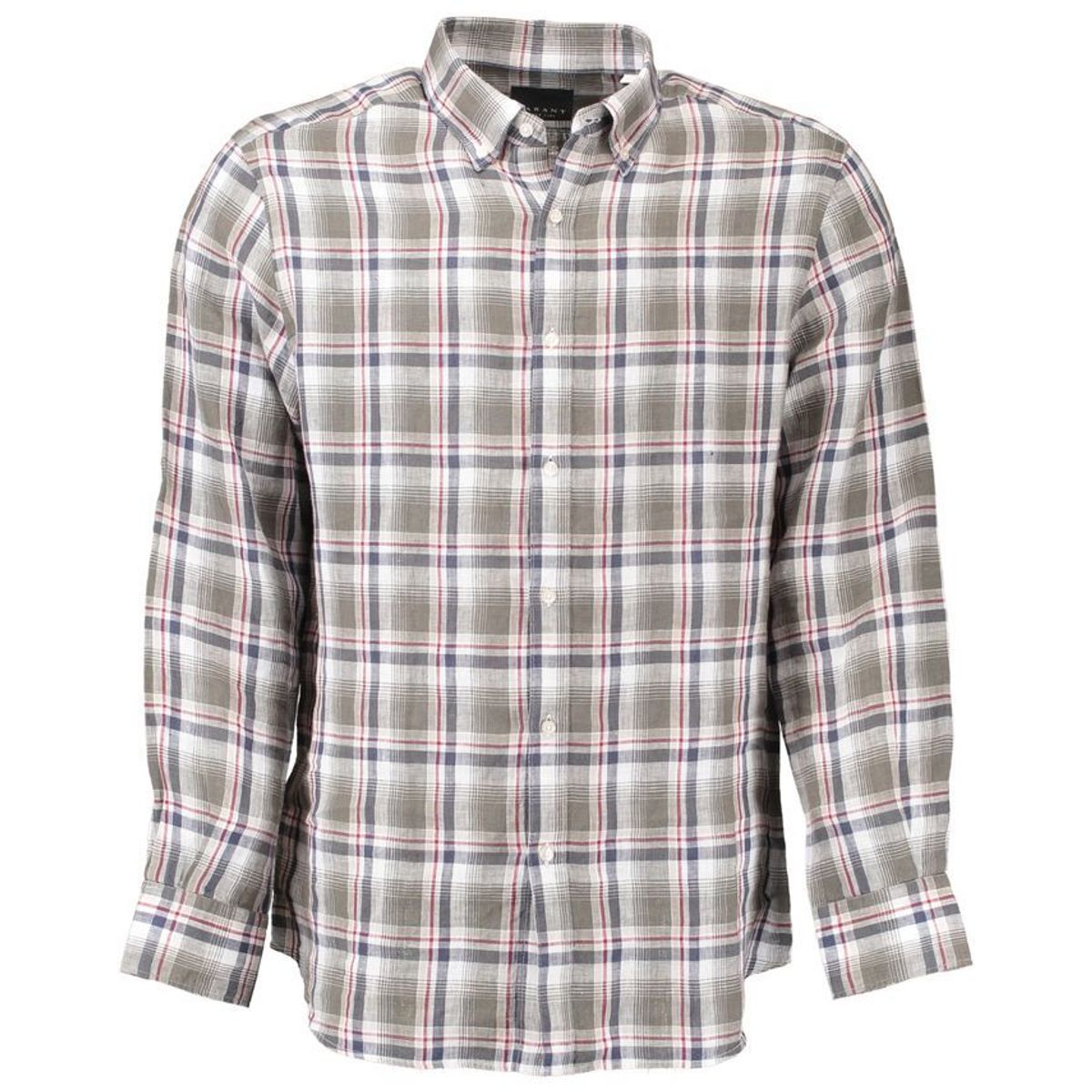 Checked linen shirt regular fi