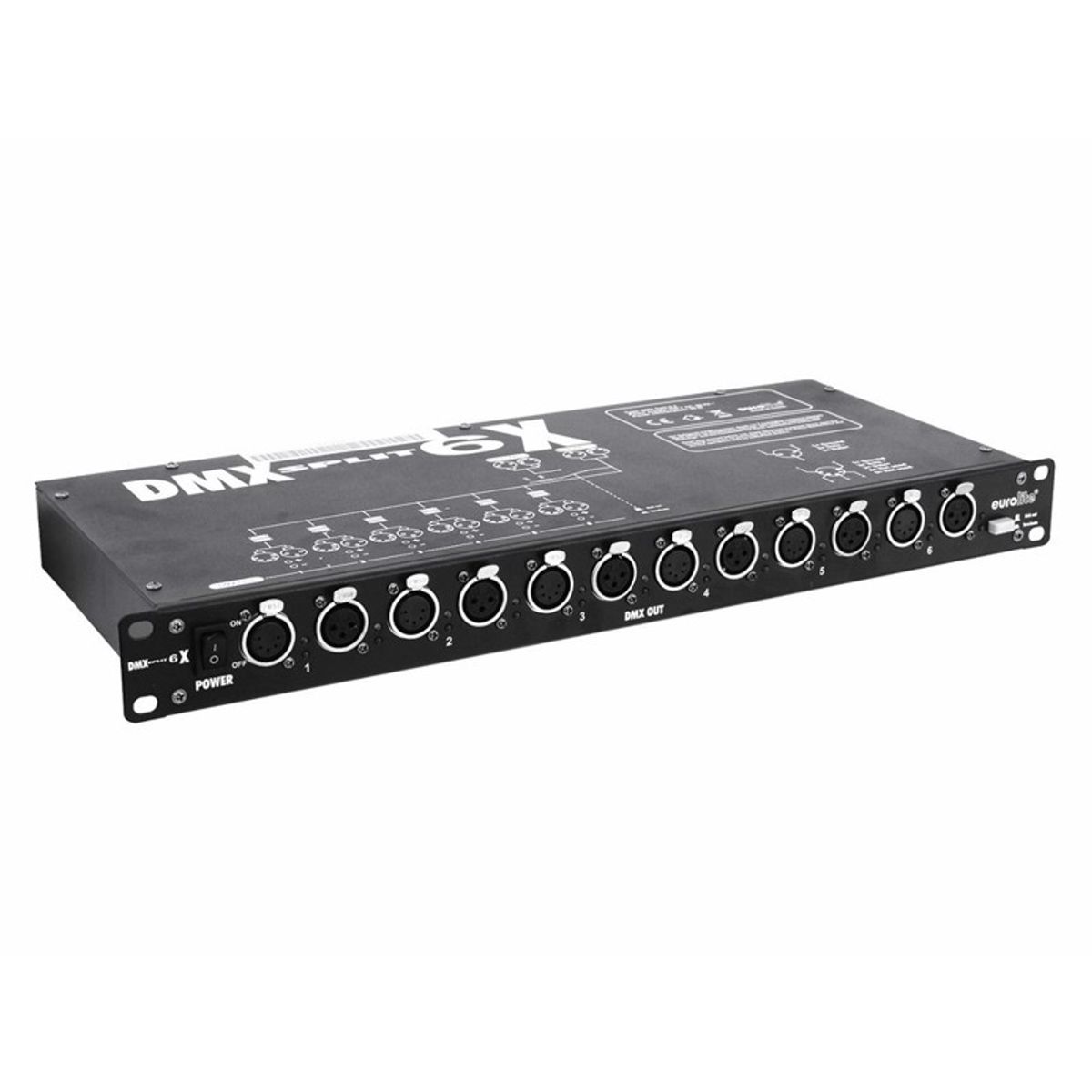 EUROLITE Split 6X DMX Splitter, 3-pin & 5-pin XLR