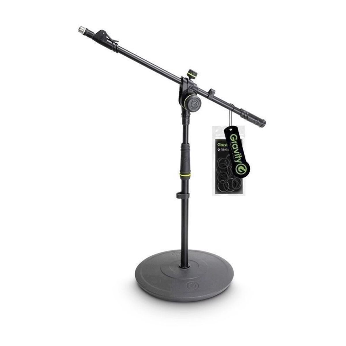 Gravity Short Mikrofonstativ med rund fod and 2-Point Adjustment Telescoping Boom - MS 2222 B