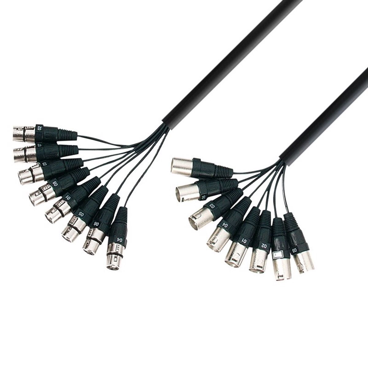 AH Multicore kabel. 8 x XLR han - 8 x XLR hun. 3 meter