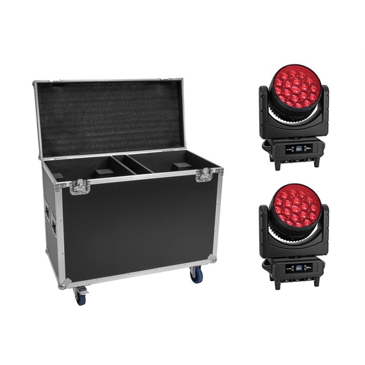 EUROLITE Sæt 2x LED IP65 TMH-H760 + flightcase med hjul