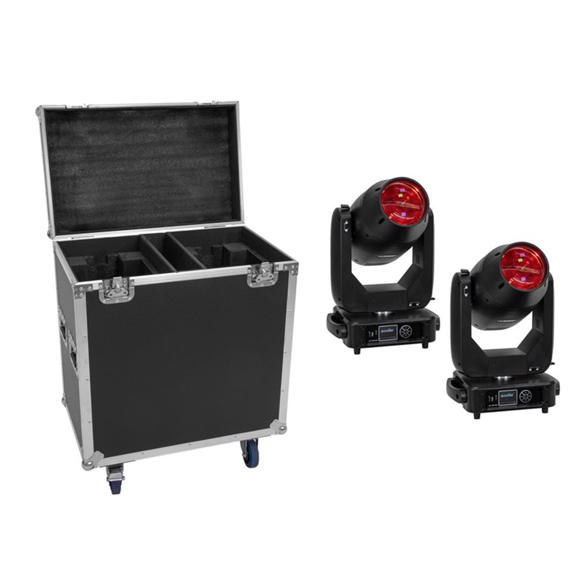 EUROLITE Set 2x LED TMH-S400 CMY + Case with wheels