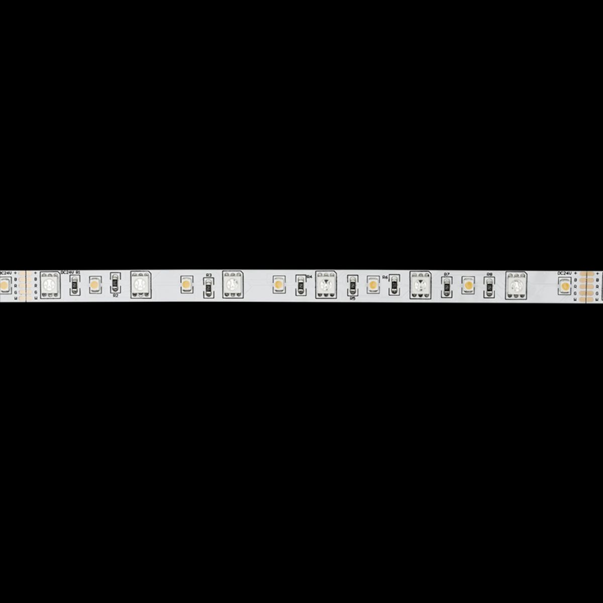 LED Strips RGB+WW 2200K - 24 volt - 5 meter - 72 LEDs pr meter - 5050+3528 LED - IP20