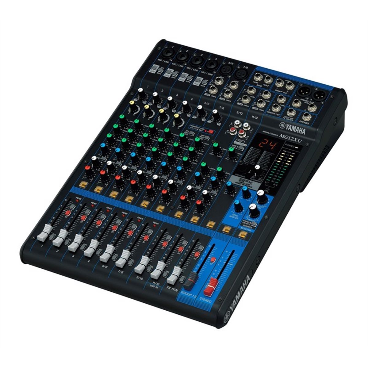 YAMAHA MG12XU - PA Mixer 6 Mic / 12 Line Inputs (4 mono + 4 stereo). Digital Effects. USB