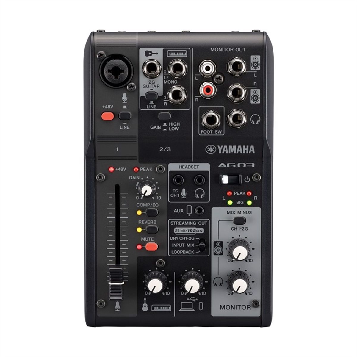 YAMAHA AG03MK2 - 3 ch live streaming mixer med USB & Sofware bundled. Sort