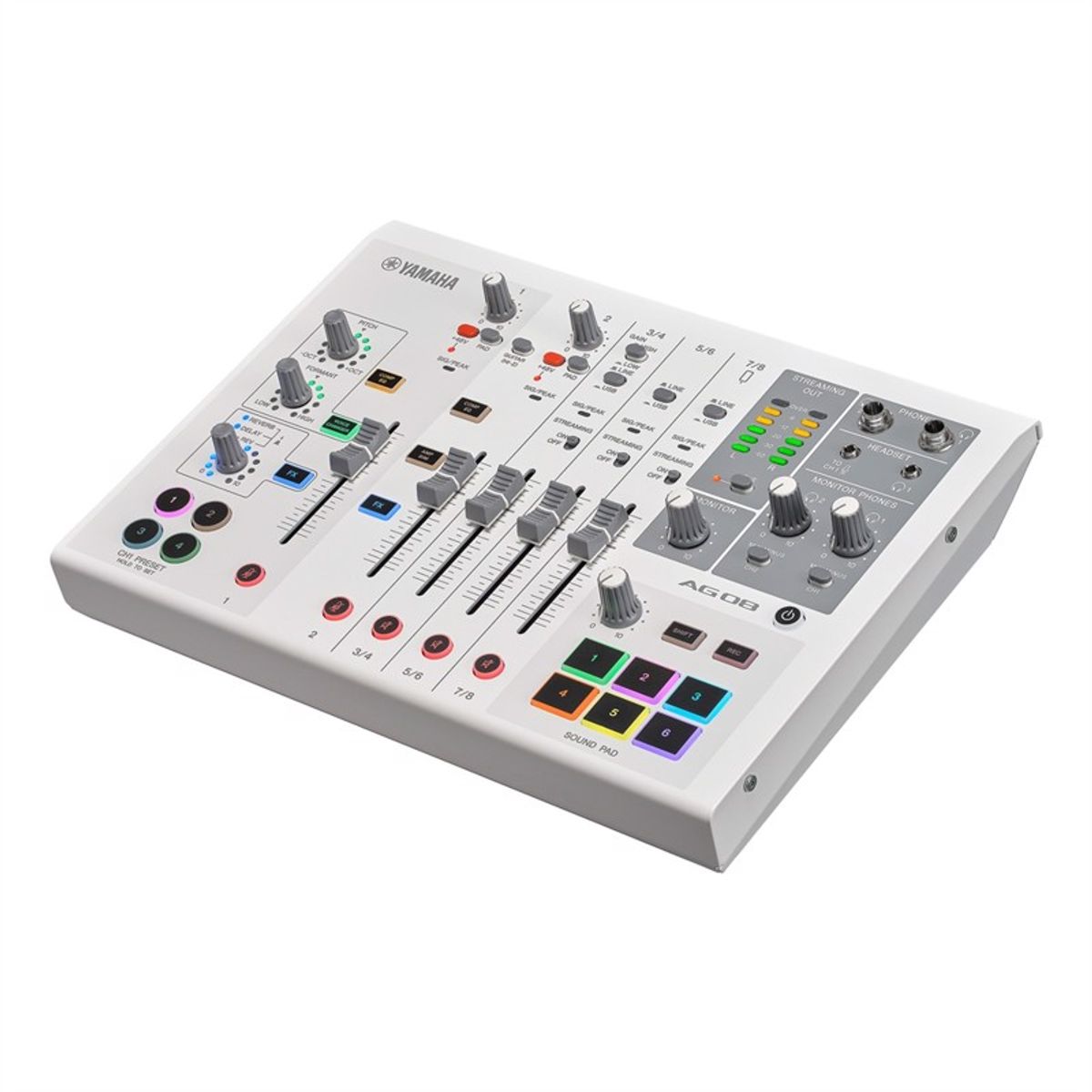 YAMAHA AG08WH - 8 ch live streaming mixer med USB & Sofware Hvid