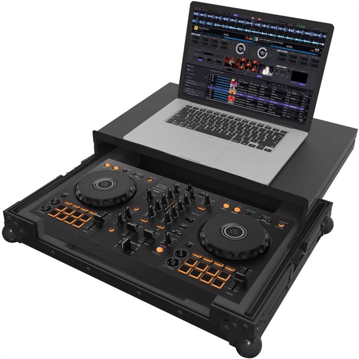 Flightcase til Pioneer DDJ-FLX4. Med udtrækshylde