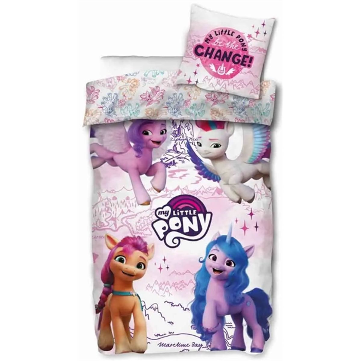 Junior sengetøj - My little pony - 100x140 cm - A new generation - 2 i 1 design - 100% bomuld