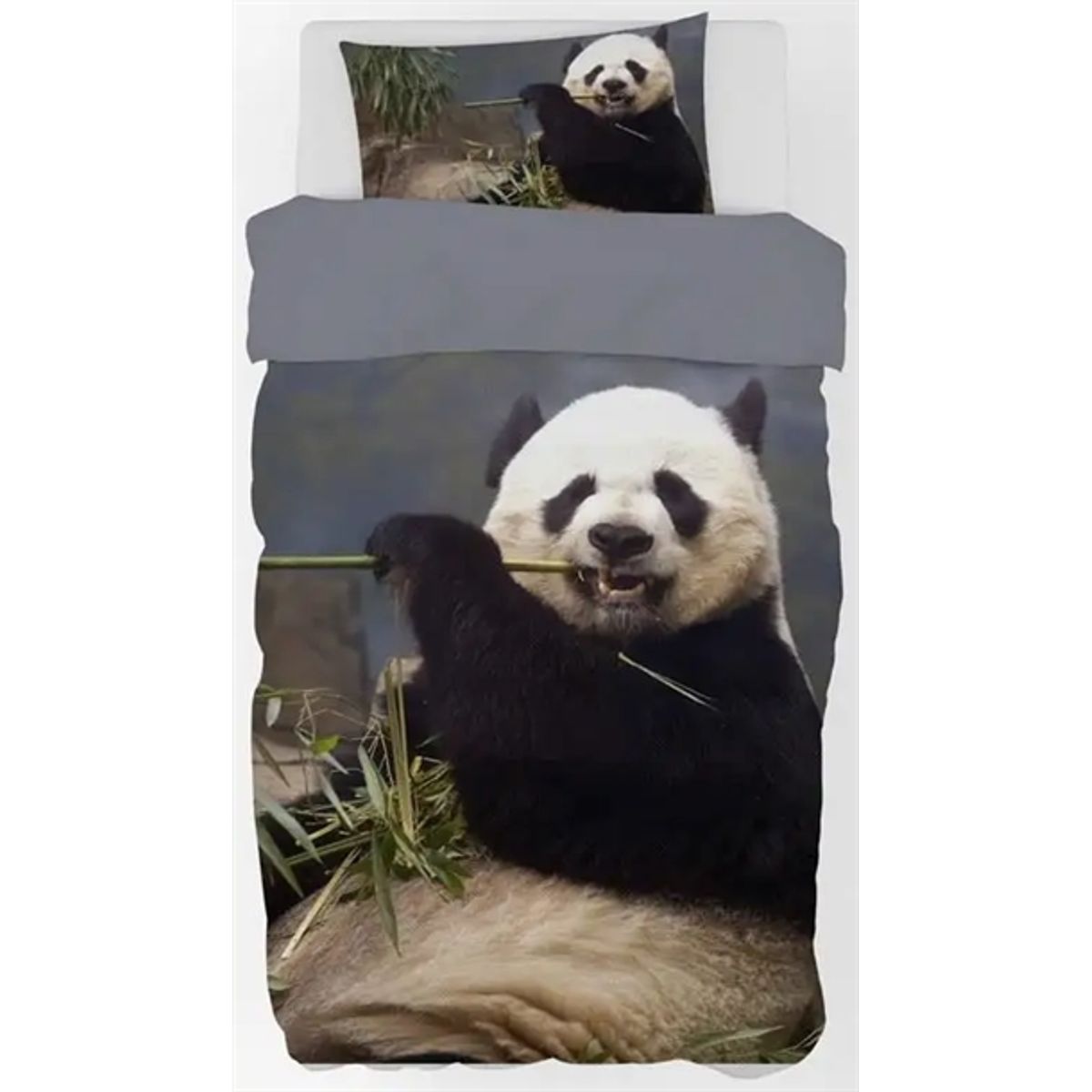 Panda sengetøj - 150x210 cm - Stor og sød panda bjørn - 100% bomulds sengesæt