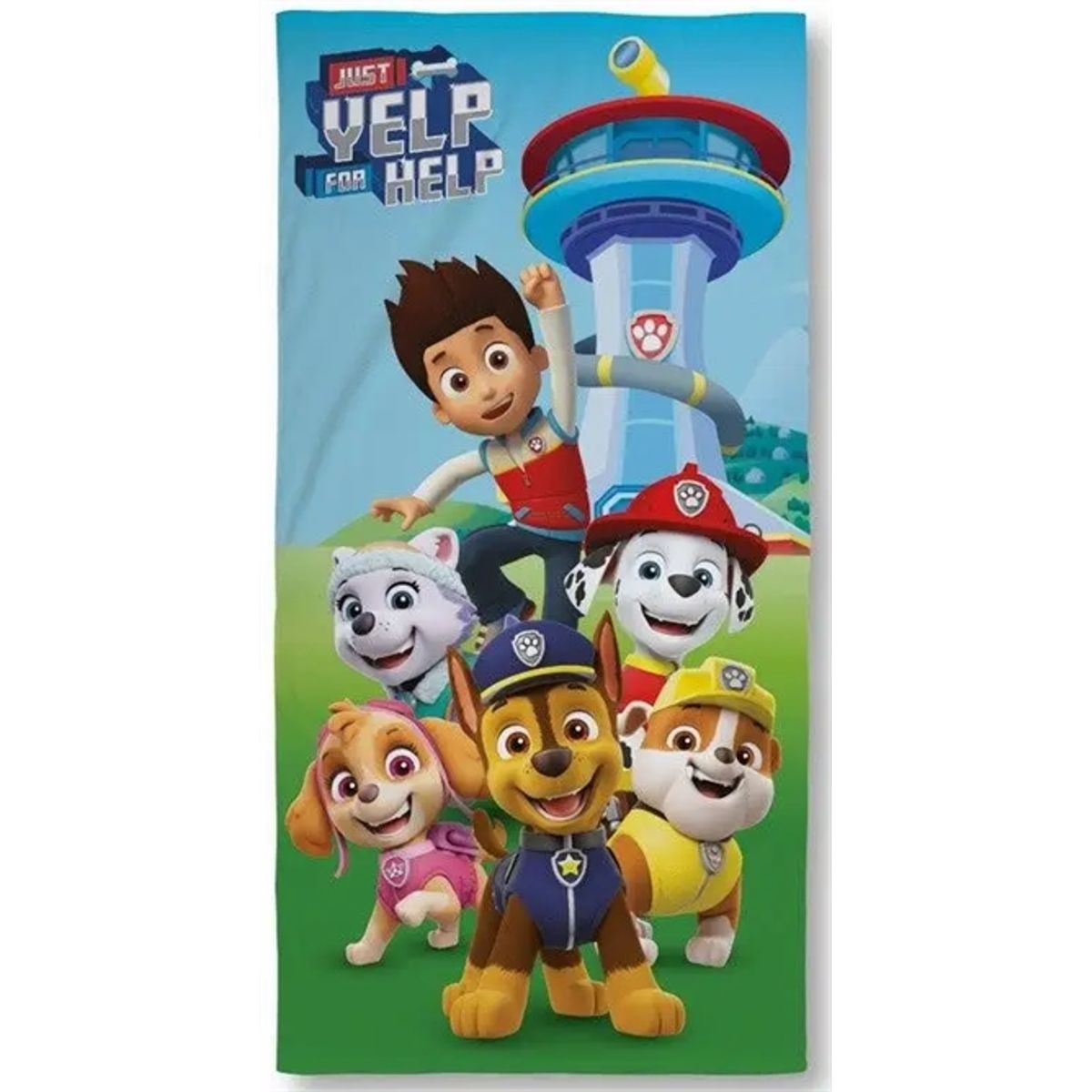 Paw Patrol håndklæde - 70x140 cm - 100% Bomuld - Blødt badehåndklæde med Paw Patrol teamet