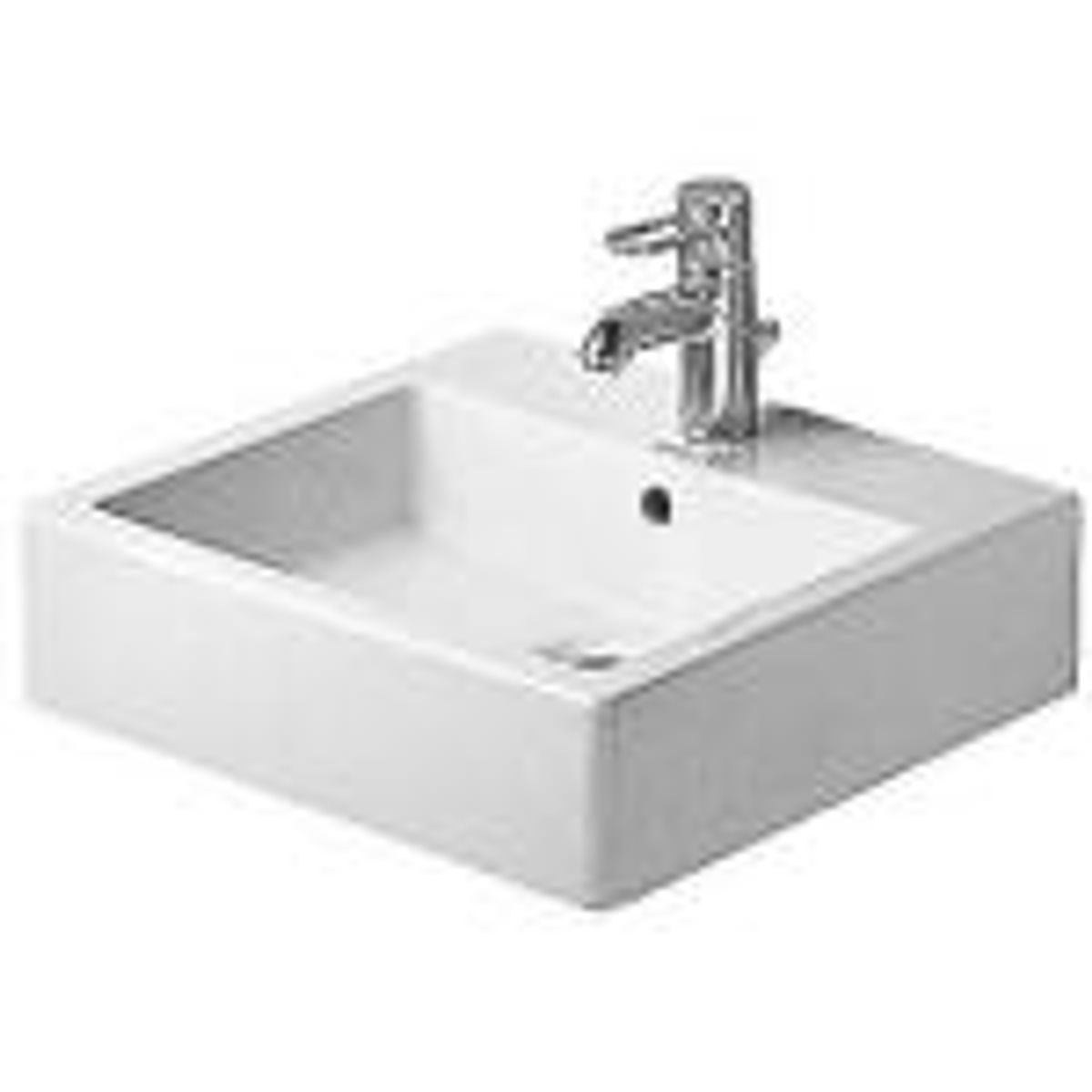 Duravit Vero vask 50cm W m. 1 hh og slebet underkant m.Wondergliss