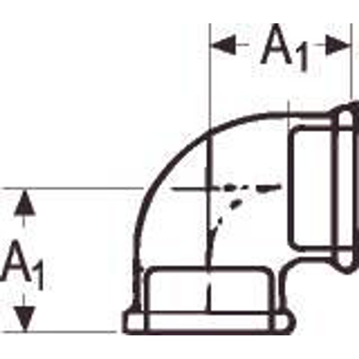 1/2 X 3/8" S. Vinkel 90gr M/m