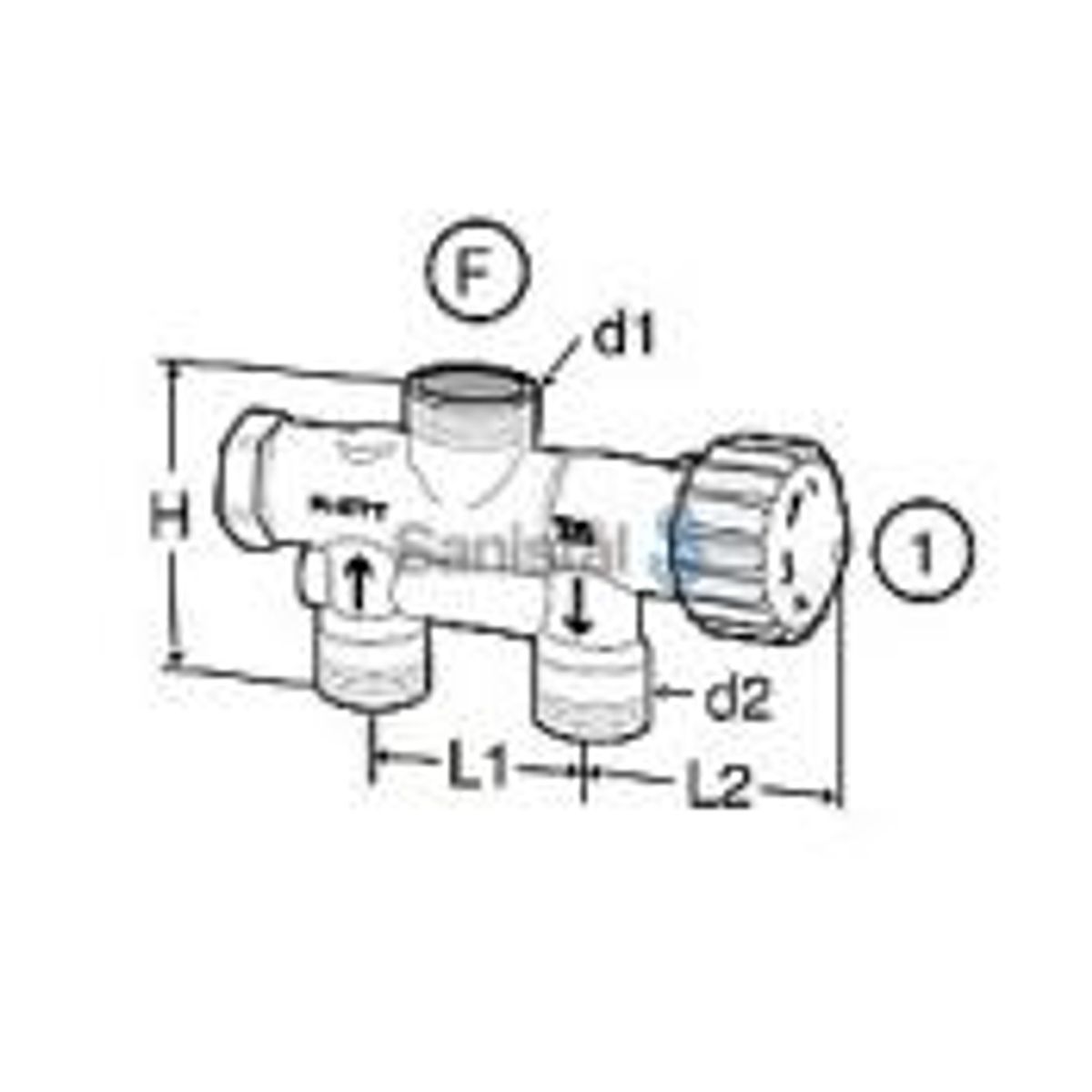 Ta renovett ventilhus m22x1,5 34 1-streng