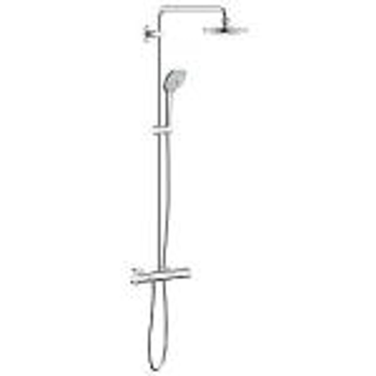 GROHE Euphoria System 180 Brusesystem med termostat til vægmontering. Krom