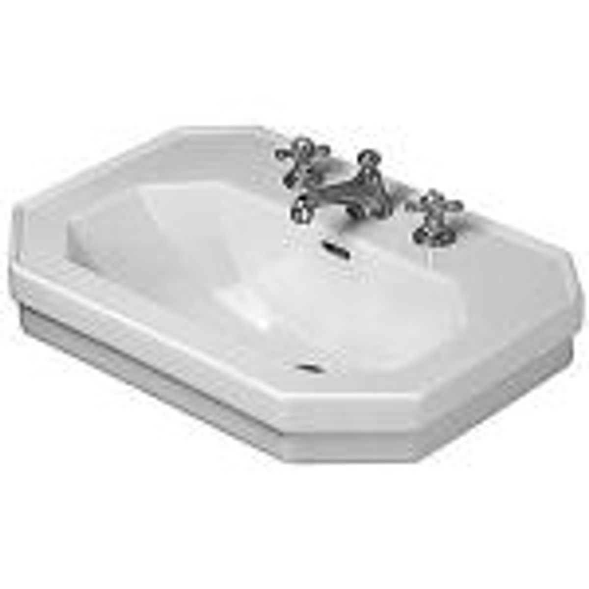 Duravit 1930 serien vask 600x410 mm med hanehul og wondergliss