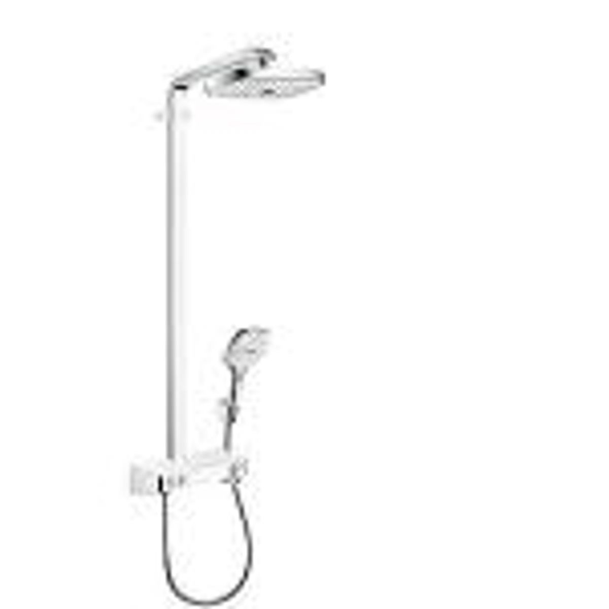 hansgrohe Raindance Select E300 brusesystem med shower tablet select 300. 300 mm brusehoved. Krom/hvid