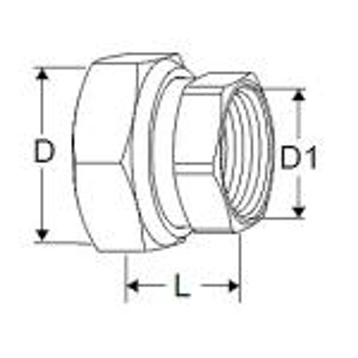 TA COMPACT-P kobling med indv. gevind 1.1/2x1.1/4