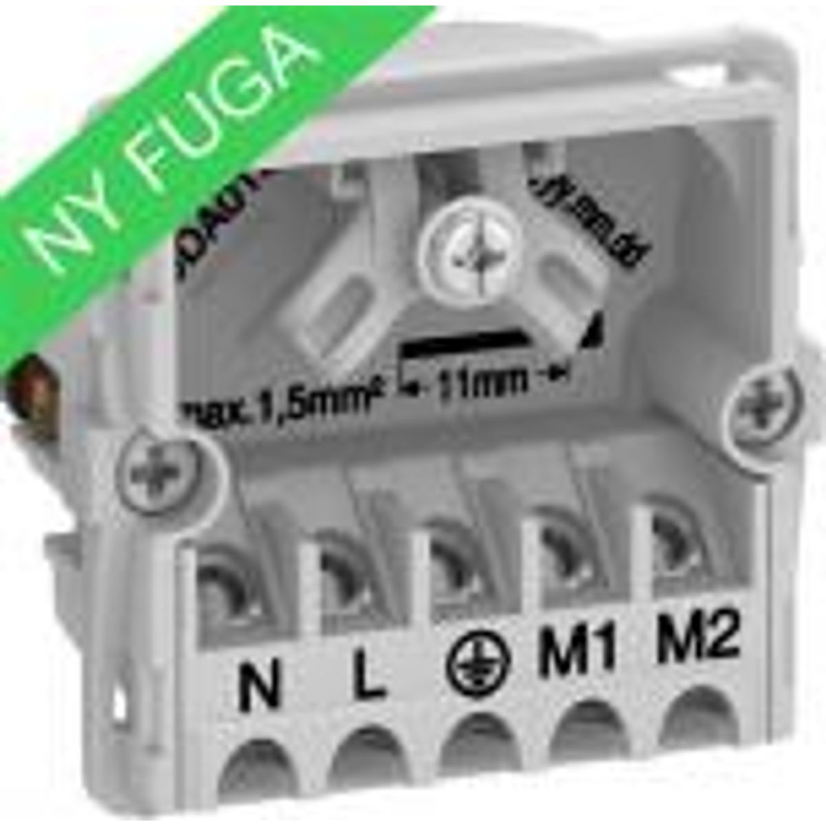 LK FUGA ® Lampeudtag 50x50mm hvid, 5-polet til væg - Nye Model - uden afdækning