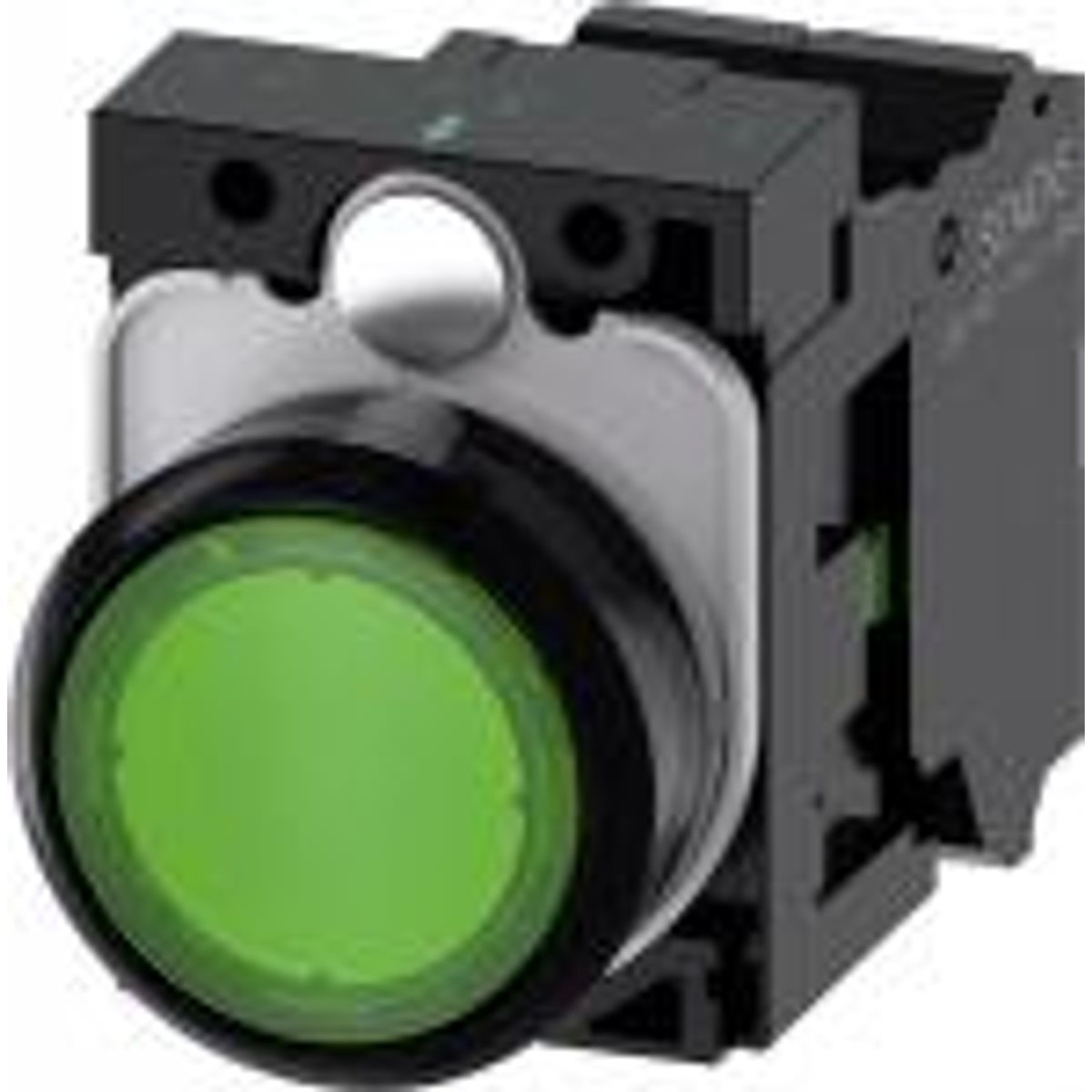 Lystryk 22mm rund green 24v