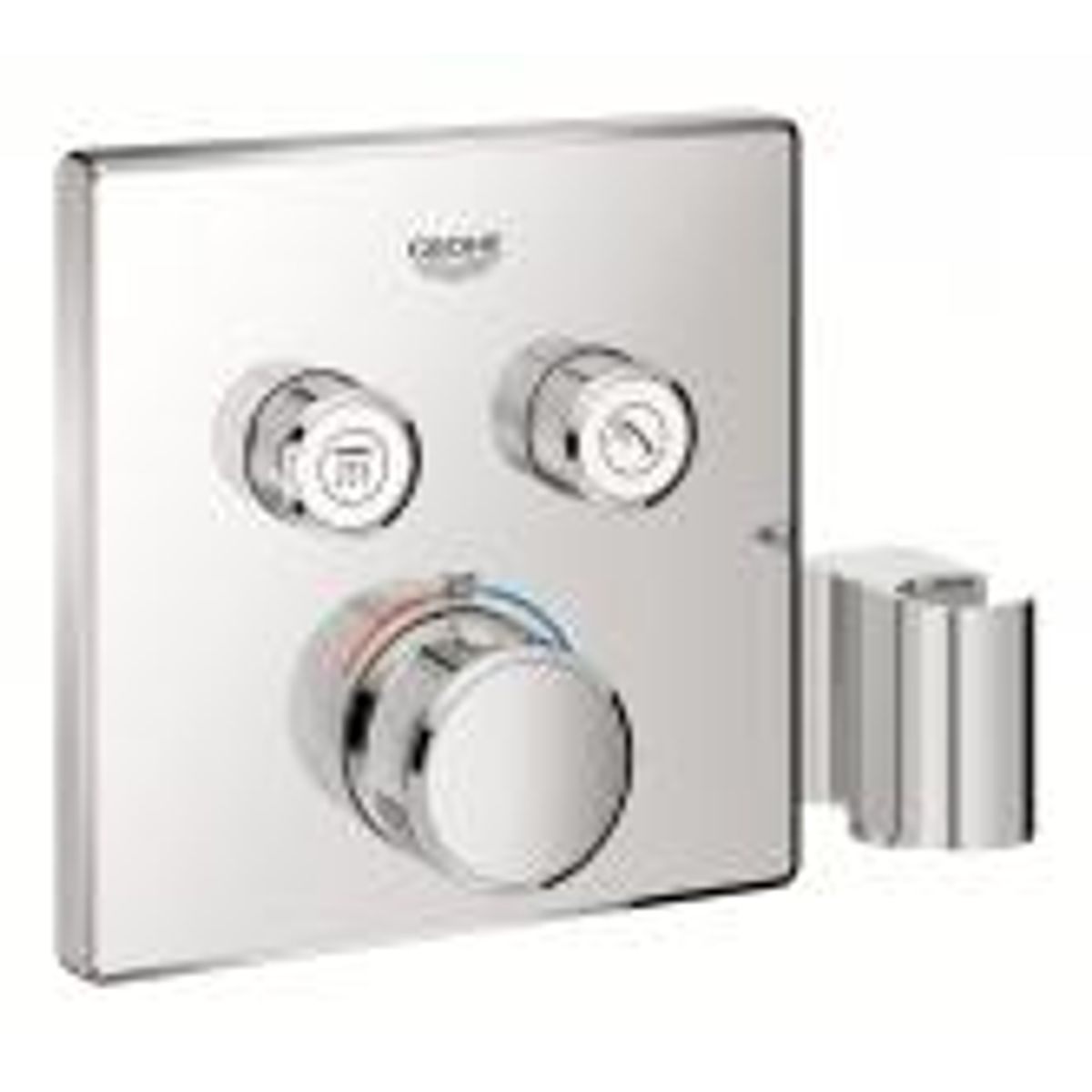 Grohe Smartcontrol termostat indbygning med 2 funktioner og bruseholder. Firkantet