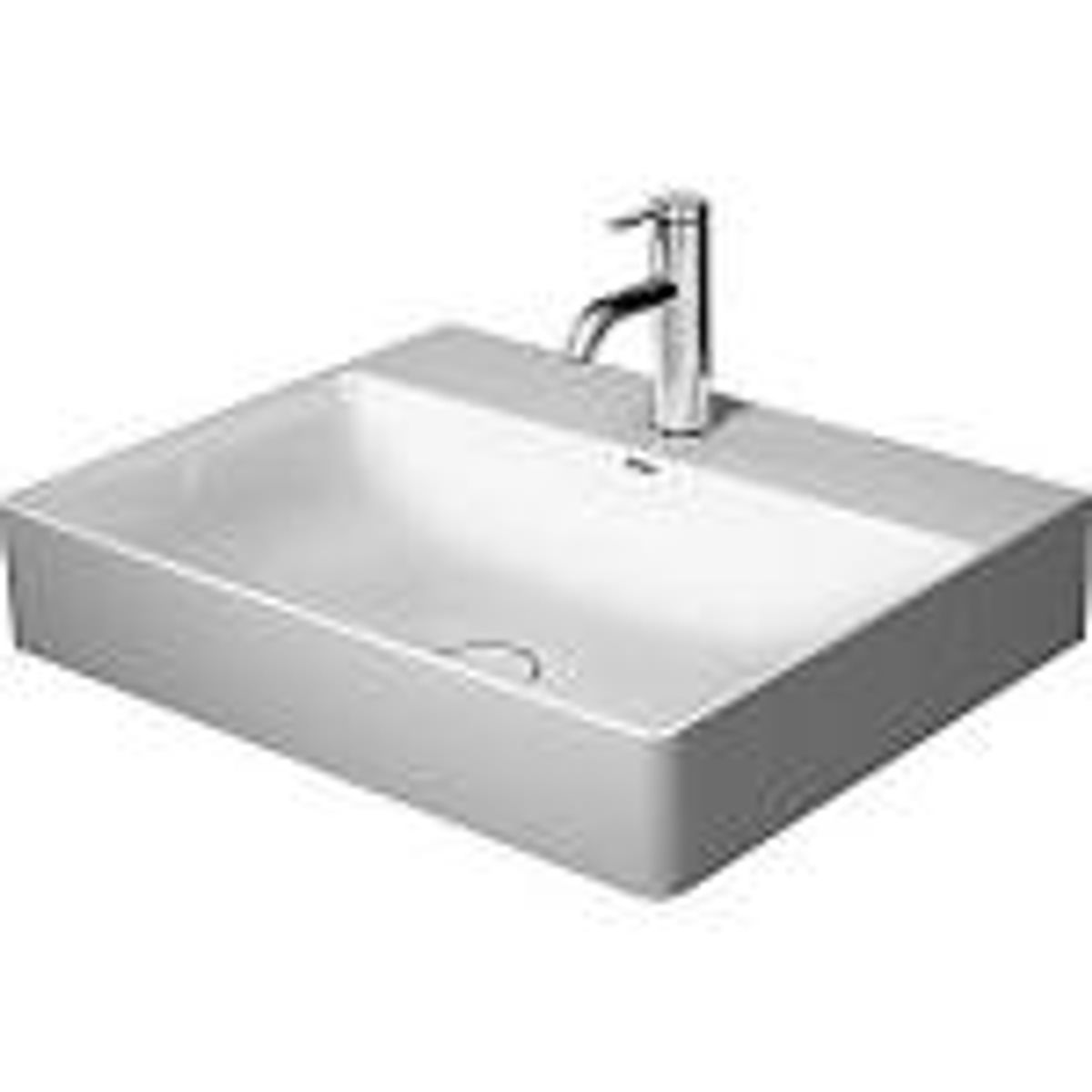 Duravit Dura Square håndvask 600x470mm. Uden overløb med hanehul og WonderGliss