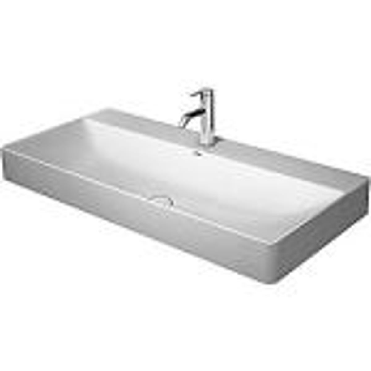 Duravit DuraSquare håndvask 100x47cm uden overløb og hanehul med porcelæn afløbsskjuler