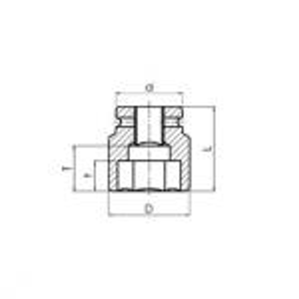 Momento 1/2'' x 24 mm kort krafttop firkant