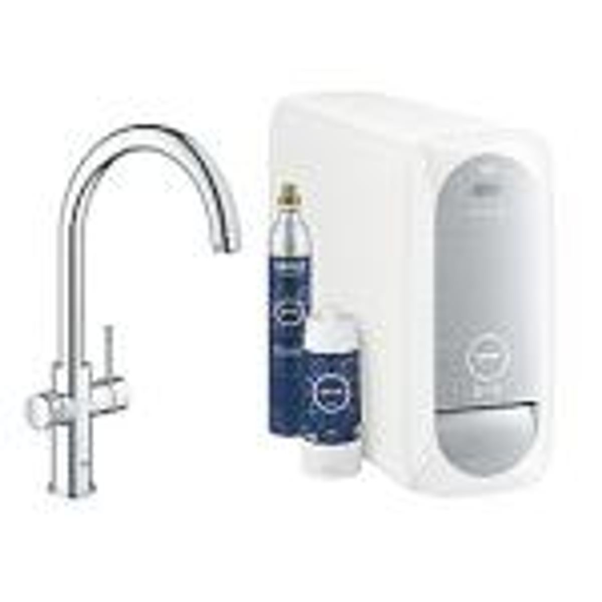 GROHE Blue Home Køkkenarmatur med køler starter kit. C-tud. Krom