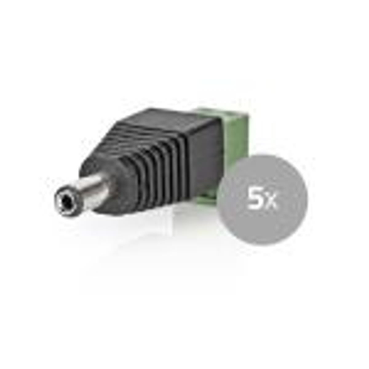 CCTV sikkerhed stik | 2-vejs terminalblok | 5,5 x 2,1 mm han | Han | Grøn / Sort