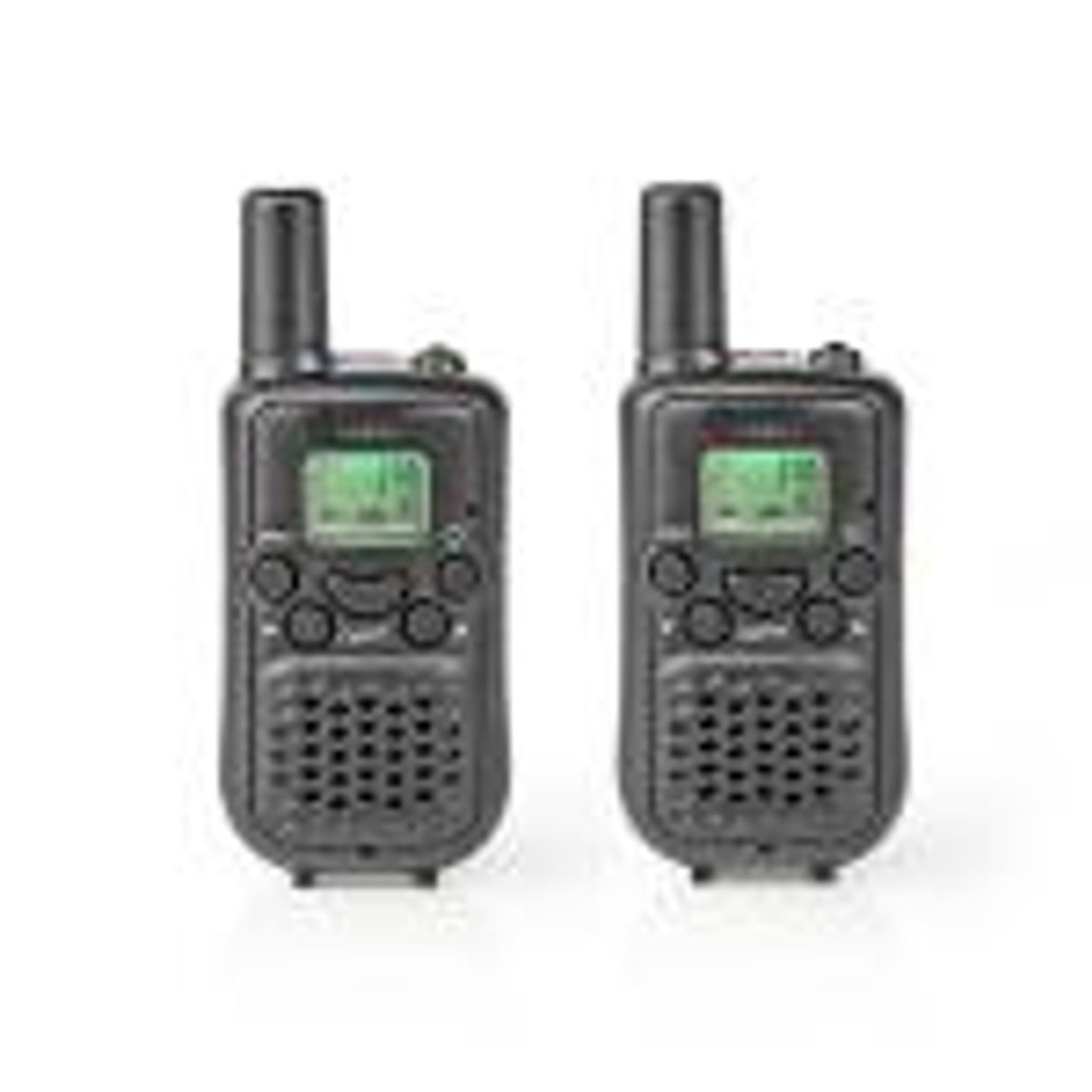 Nedis Walkie-talkie Set | 2 Håndsæt | Op til 5 KM | Frekvens kanaler: 8 | PTT / VOX | Op til 2.5 Time | Sort