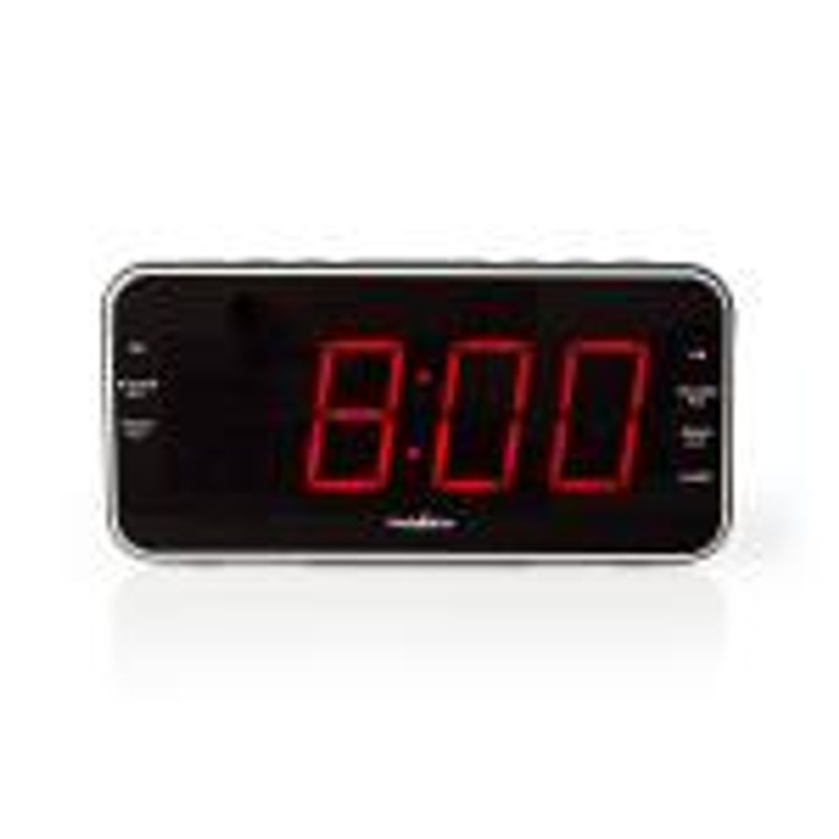 Nedis Digital vækkeur Radio | LED Display | 1x 3.5 mm Audio Input | AM / FM | Snooze funktion | Sleep timer | Antal alarmer: 2 | Sort