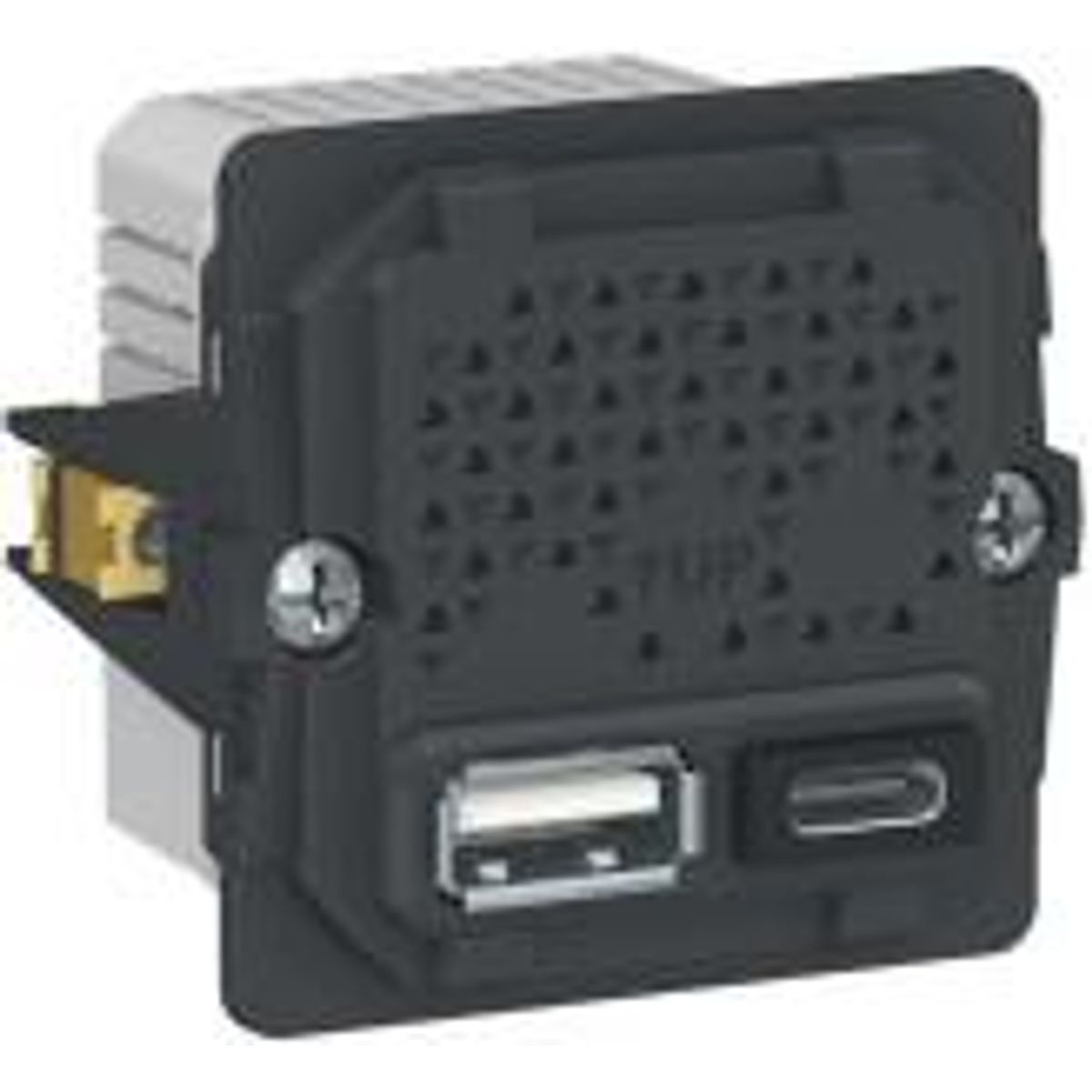 LK FUGA ® Dobbelt 5V USB A+C-lader, 2400 mA, 1 modul, uden afdækning