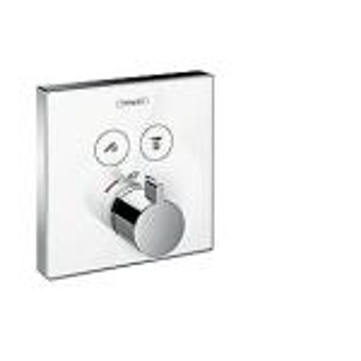 hansgrohe ShowerSelect termostatarmatur med afspærring til 2 udtag. 155x155 hvid/krom