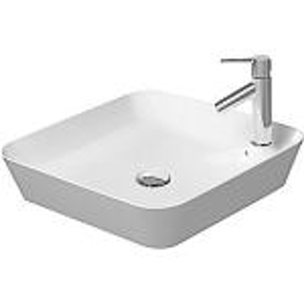 Duravit Cape Cod bowle 46x46cm m/hh hjørne u/overløb m/slæben bund m/WonderGliss