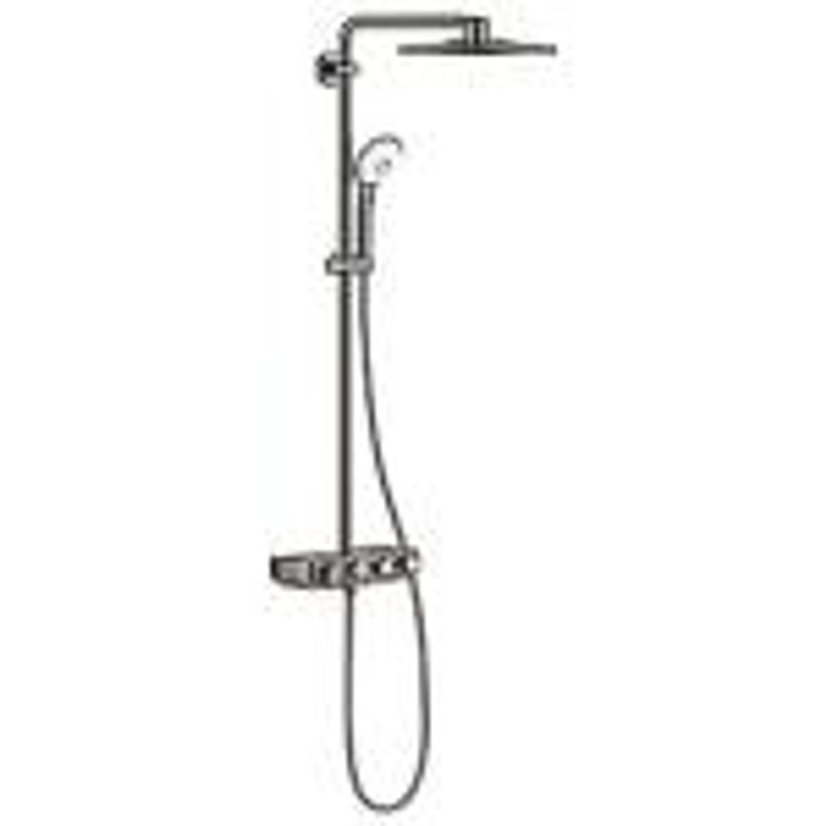 GROHE Euphoria brusesystem SmartControl 310 Duo termostat til væg, - Poleret Hard Graphite