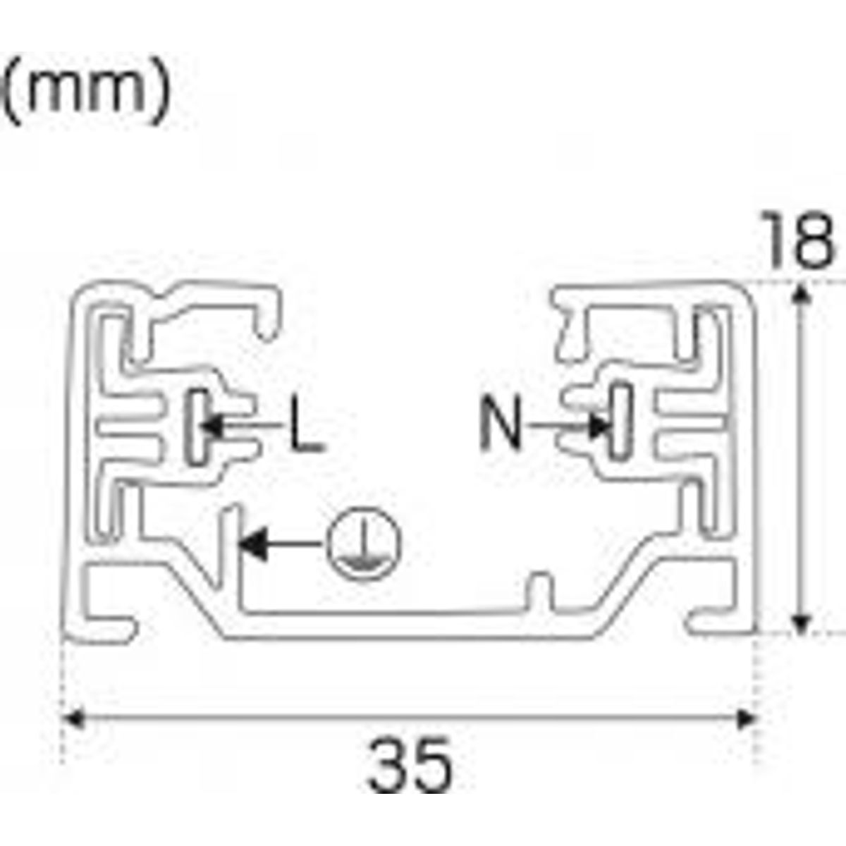 Litetrac Skinne 1-faset 1m Sort