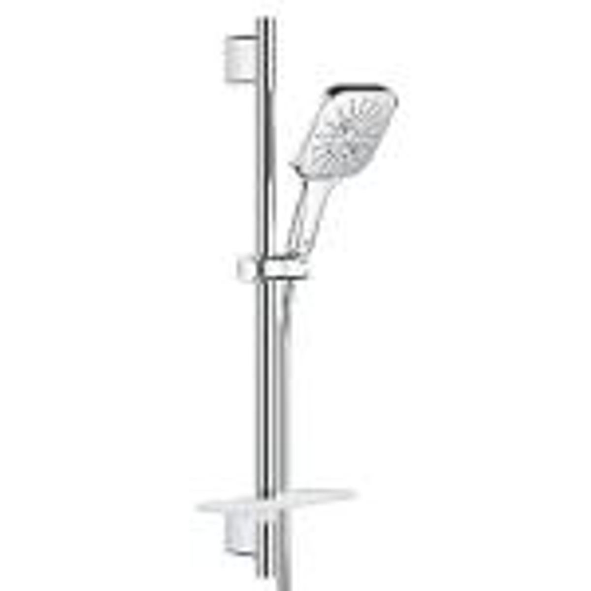 GROHE Rainshower SmartActive CUBE brusestangsæt med brusestang 600mm, med vægholdere, Silverflex bruserslange 1.750 mm