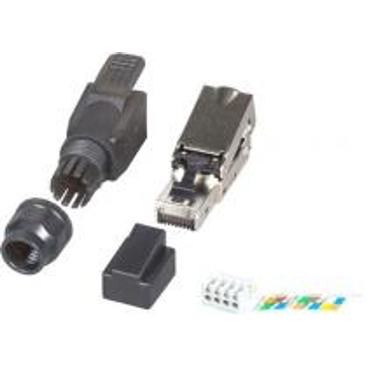 RJ45 FTP KAT6A, bløde / stive ledere, toolless (Monteres uden værktøj)