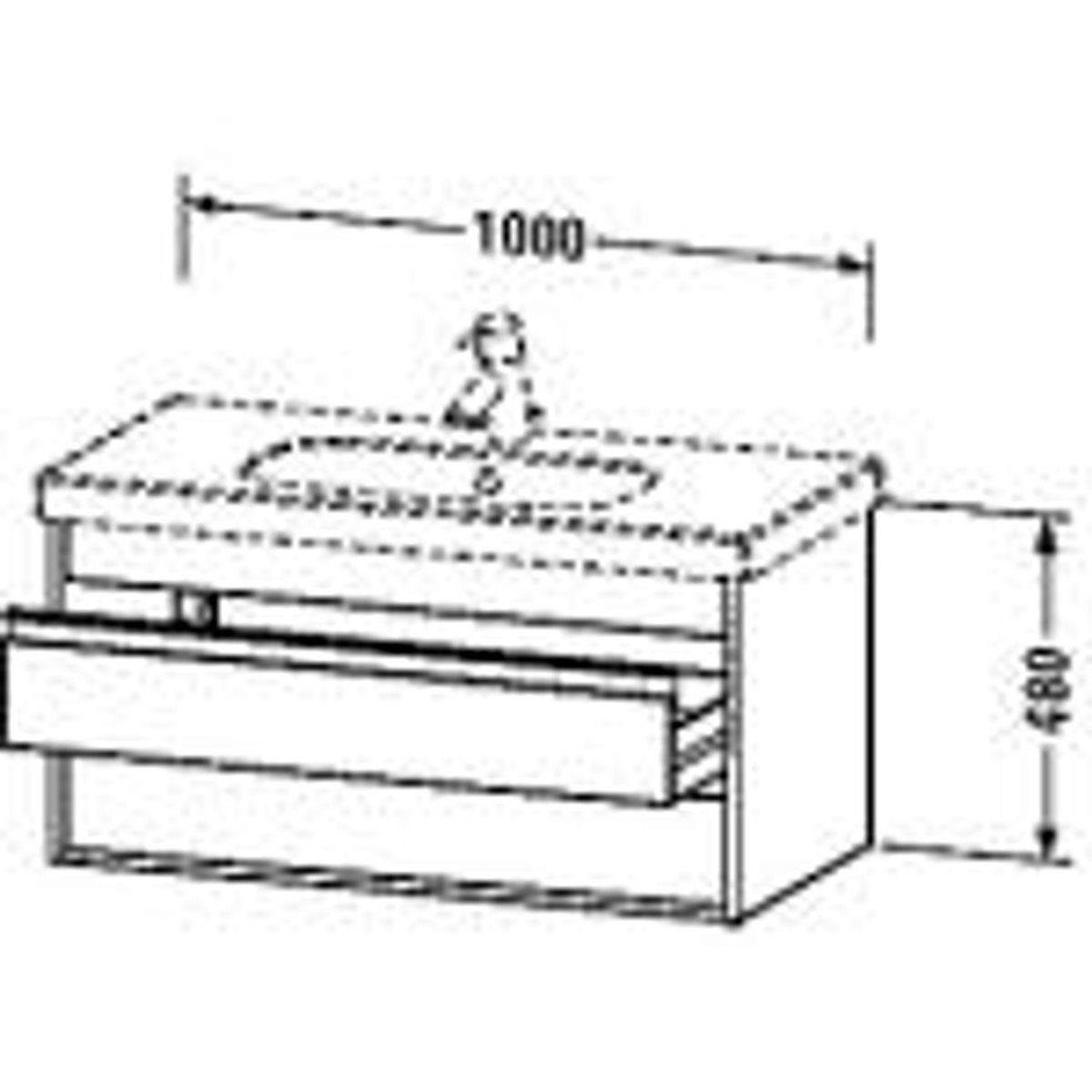 Duravit Starck vaskskab, mat grå, 1000 mm