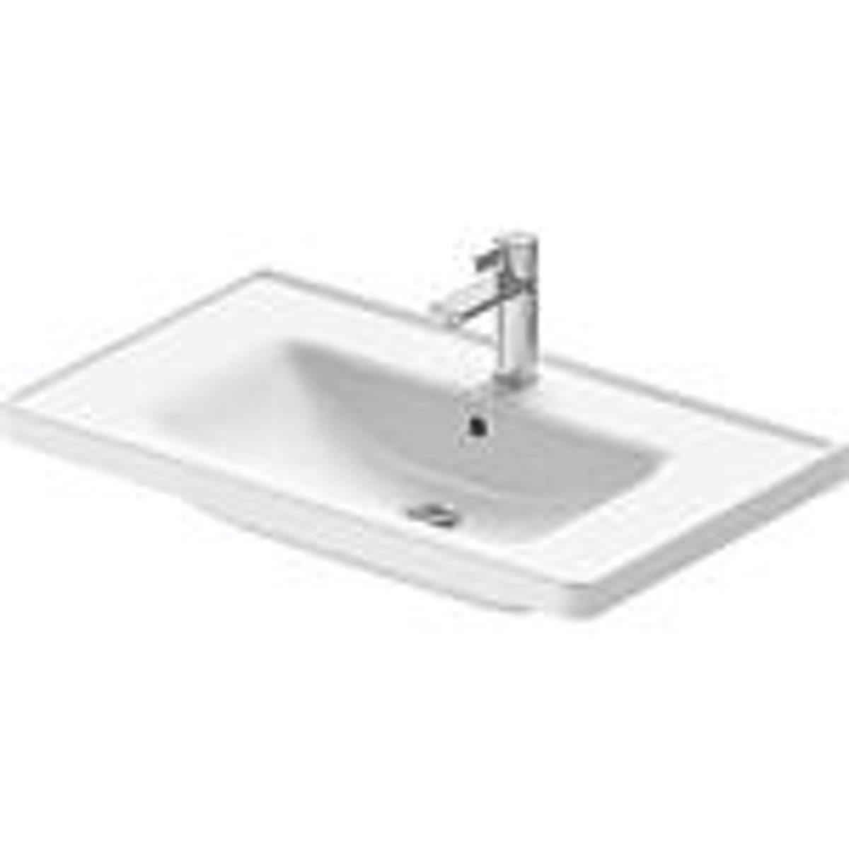 Duravit D-Neo møbelvask 800x165x480mm med overløb, 1 hanehul, glaseret, hvid højglans