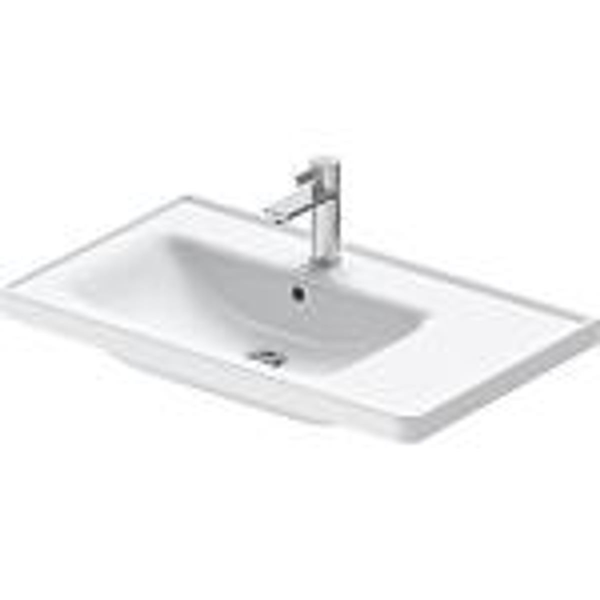 Duravit D-Neo møbelvask 800x170x480mm, med overløb, 1 hanehul, glaseret, hvid højglans