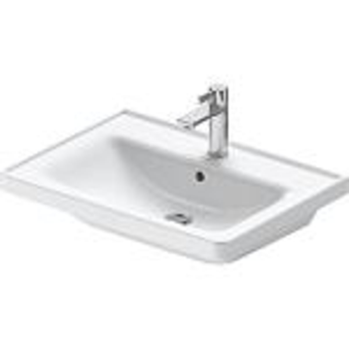 Duravit D-Neo møbelvask 650x165x480mm, med overløb, 1 hanehul, hvid højglans