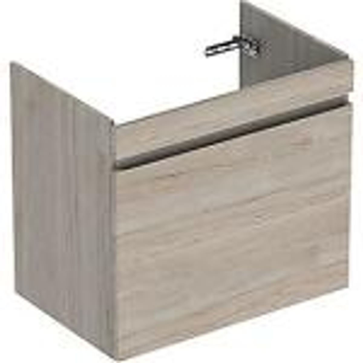 Geberit Renova plan vaskeskab 634x606x446mm 1skuffe nøddetræ hickory lys