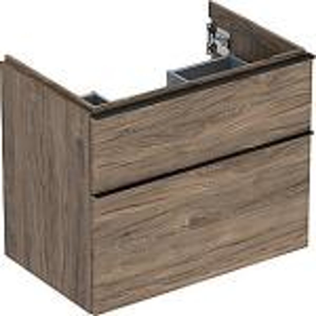 Geberit Icon vaskeskab 740x476x615mm 2skuffer nøddetræ hickory