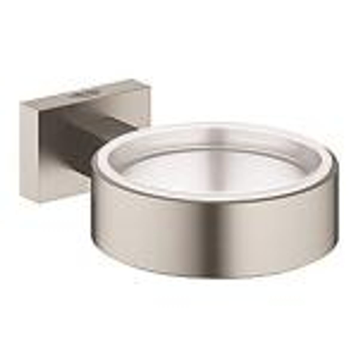 GROHE Essentials Cube holder 107mm,Ø72mm til glas/sæbeskål. Supersteel