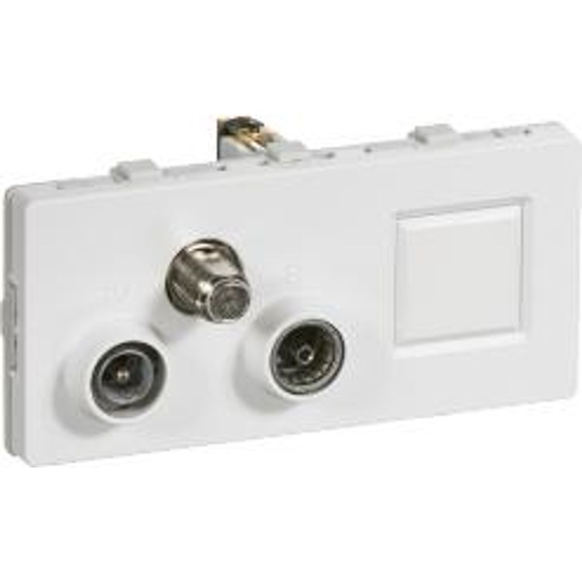 LK FUGA ® Antenneudtag Multimedie TV/Radio/RJ45 slutdåse hvid, TD372, 2 modul