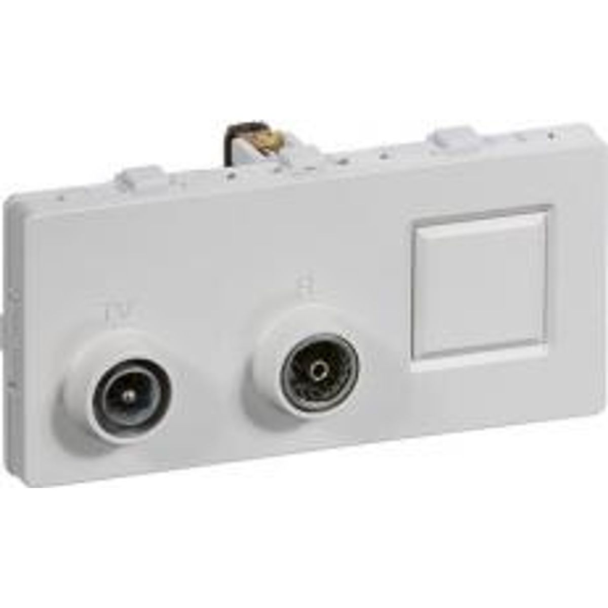 LK FUGA ® Antenneudtag TV/Radio/RJ45 slutdåse lysegrå, TD301, 2 modul