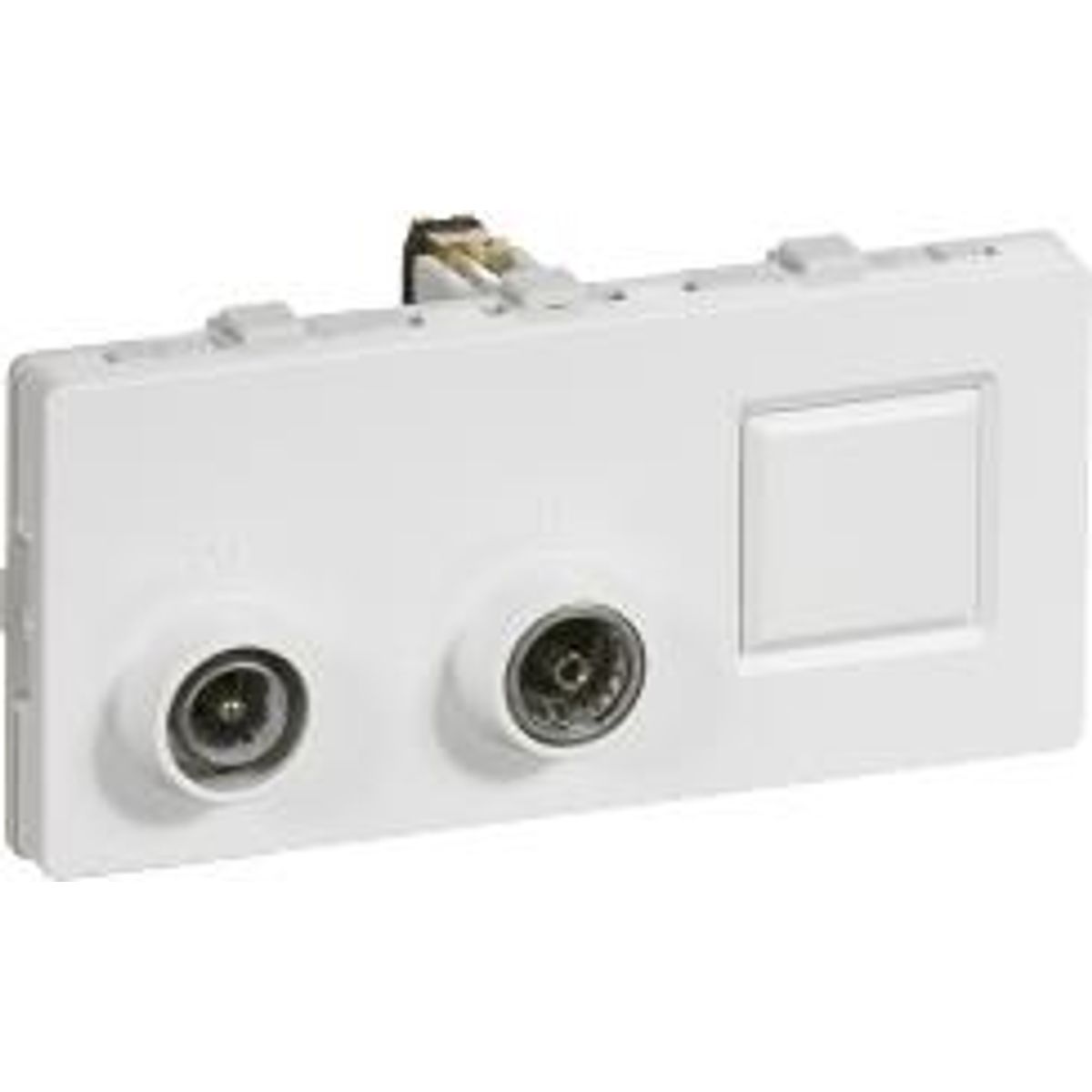 LK FUGA ® Antenneudtag TV/Radio/RJ45 slutdåse hvid, TD301, 2 modul