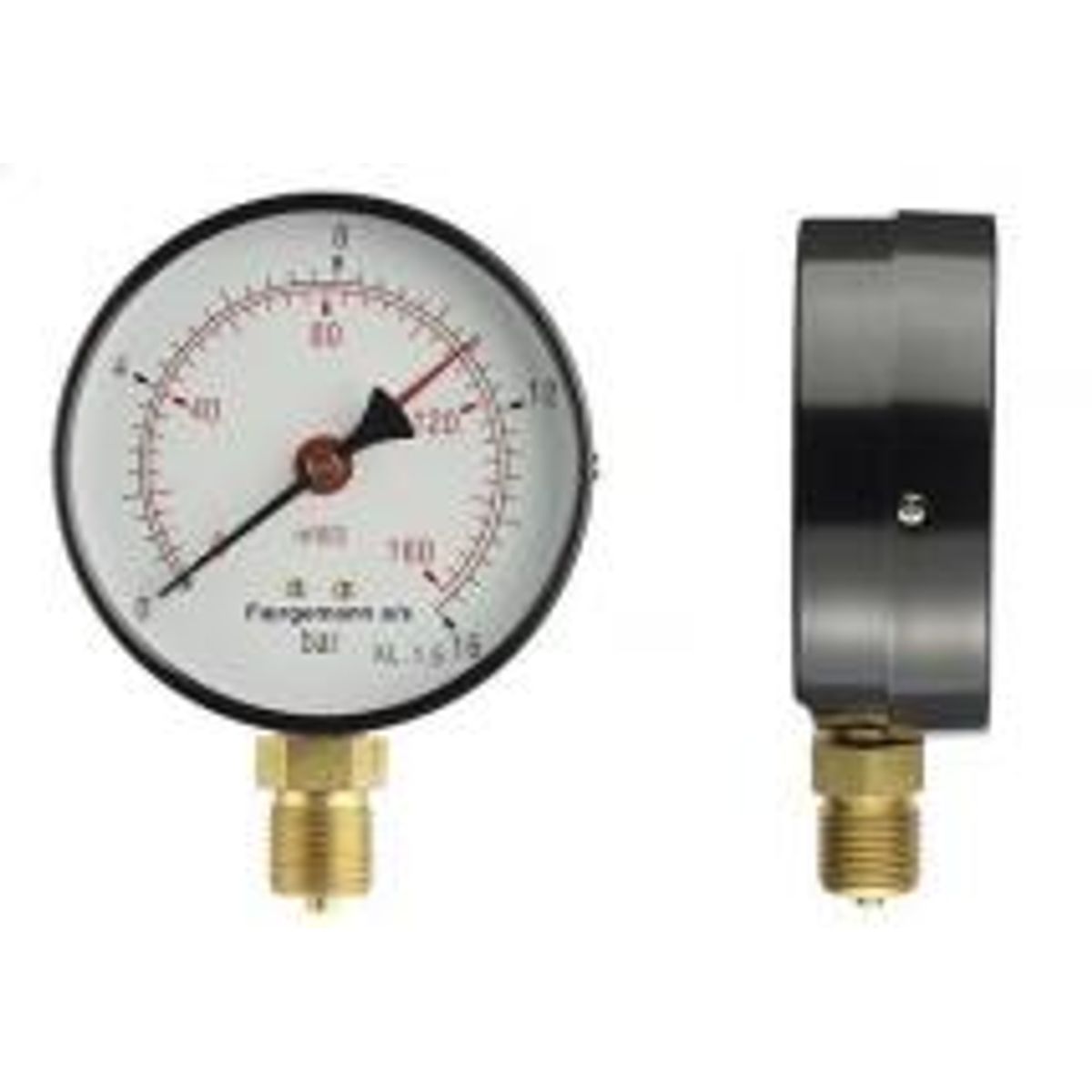 Manometer 1/2xø80 0-1 bar/0-10 mvs, nedadrettet studs